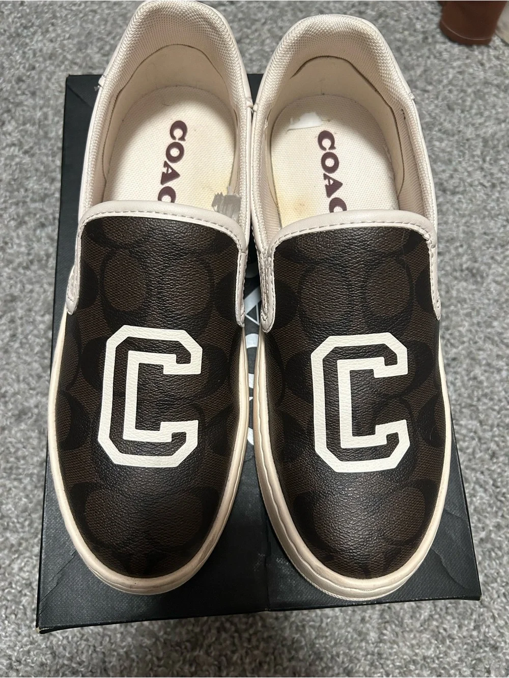 Coach Slip-On Sneakers in Brown/White